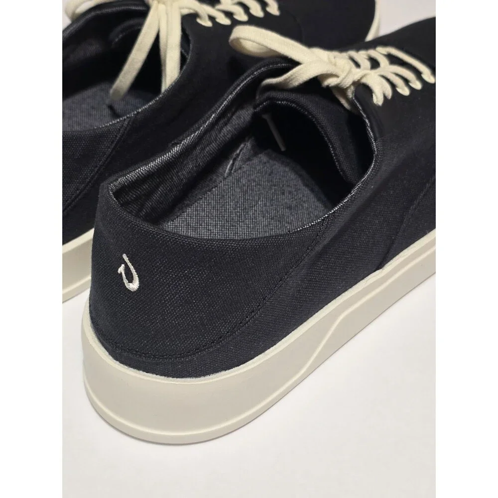 Olukai Tradewind Men's 12 Canvas Shoes Lace Up Boat Beach Sneakers Lava Rock NWT